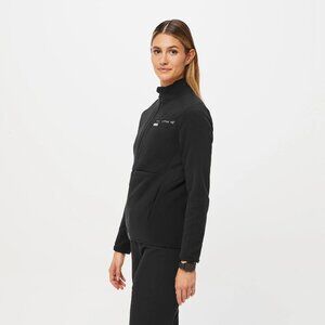 FIGS | Women’s On-Shift Fleece Jacket in Black Medium Pockets